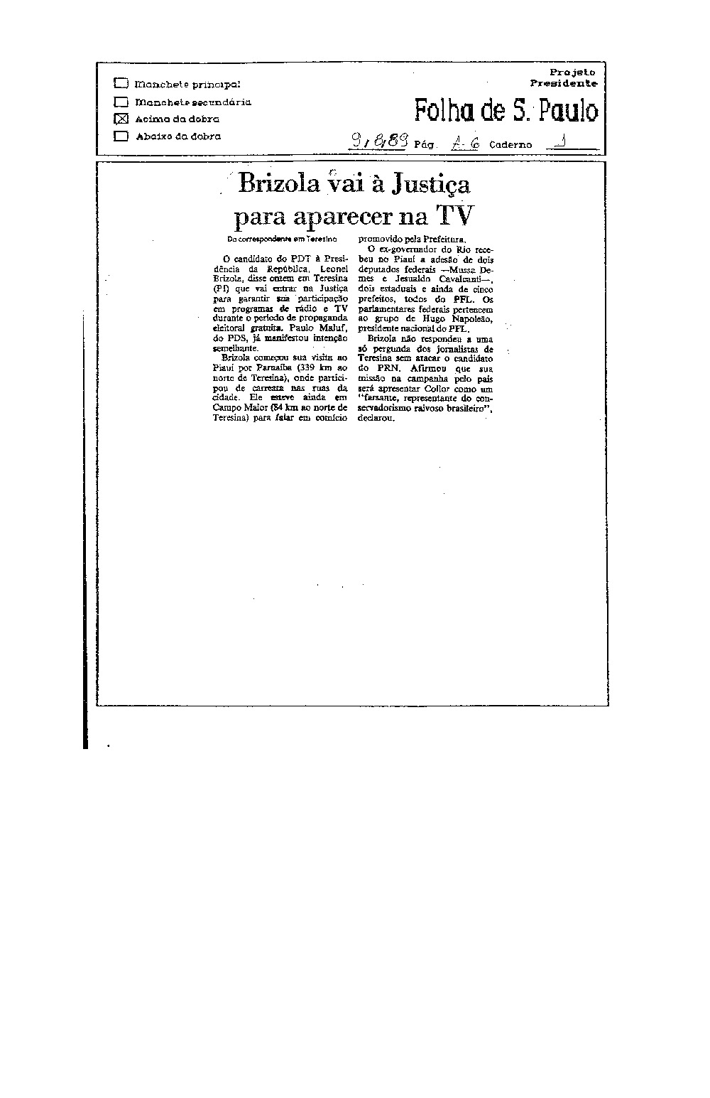 Imagem não encontrada ou não existe