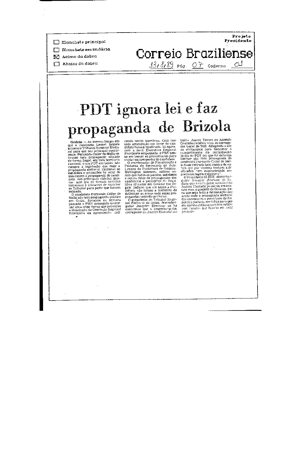 Imagem não encontrada ou não existe